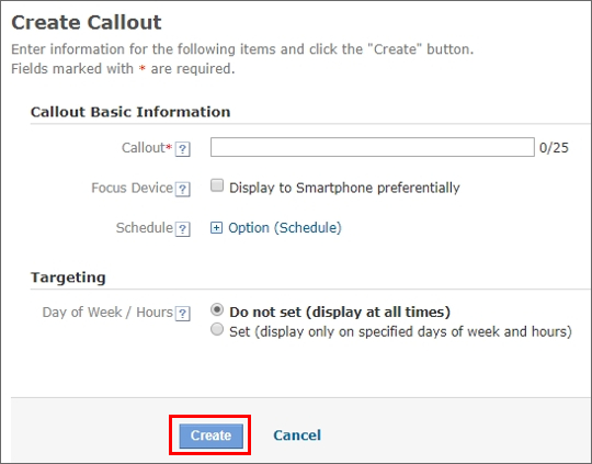 Create Callout