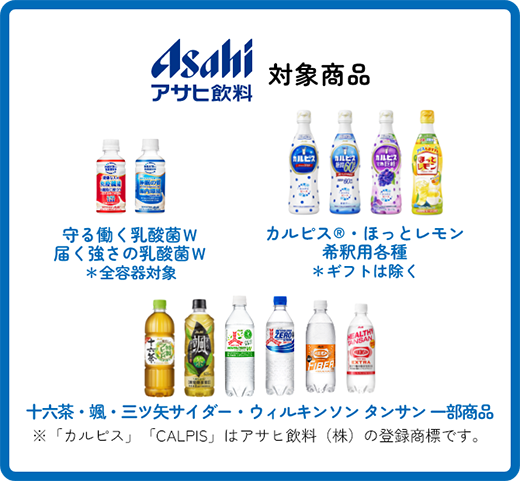 アサヒ飲料の対象商品