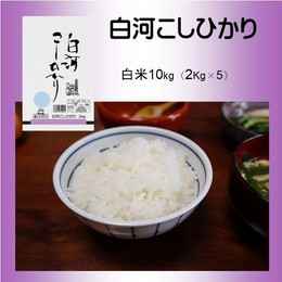 令和5年産　白米　10Kg　2kg×5袋　白河コシヒカリ　米　お米　福島県中通り　白河産　贈答