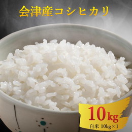 会津産 コシヒカリ 白米 10kg (10kg×1) 送料無料 令和4年産（2022年産） 10キロ こしひかり 米 こめ お米 小分け 精米 精白米 福島 会津 産地直送 農家自慢