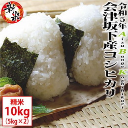 新米 会津坂下町産 ABKコシヒカリ 精米 10kg（5×2）令和5年産 お米 ※九州は送料別途500円・沖縄は送料別途1000円