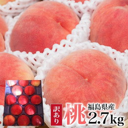 福島県産 訳あり 桃 2.7kg(8～18玉) 福島県桑折町より農園直送ご家庭用 送料無料