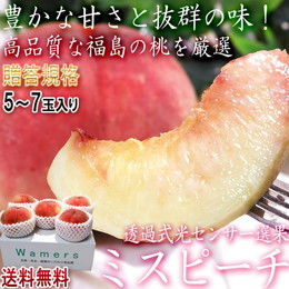 ミスピーチ 桃 5～7玉 福島県産 贈答規格 JA全農ふくしま 福島で採れたモモの中でも厳選した高品質！光センサー選果で安定した甘さ
