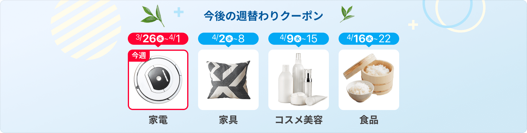 今週の週替わりクーポン