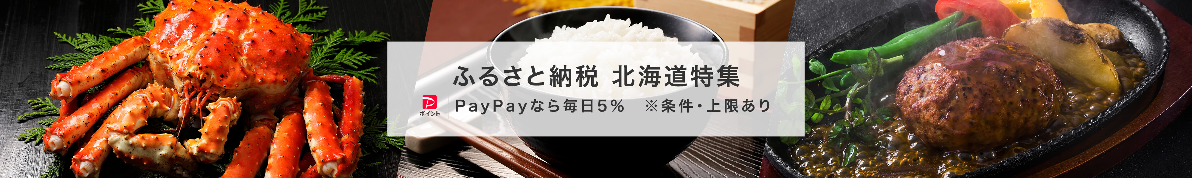 ふるさと納税　北海道特集　PayPayなら毎日5％　※条件・上限あり