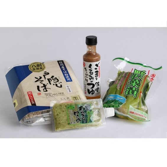 信州そば のざわな くるみつゆ あらぎりわさび　セット