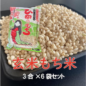 送料無料 玄米もち米 3合×6袋 特殊3分搗き ひめのもち 低GI食品 もち米 玄米 ヒメノモチ