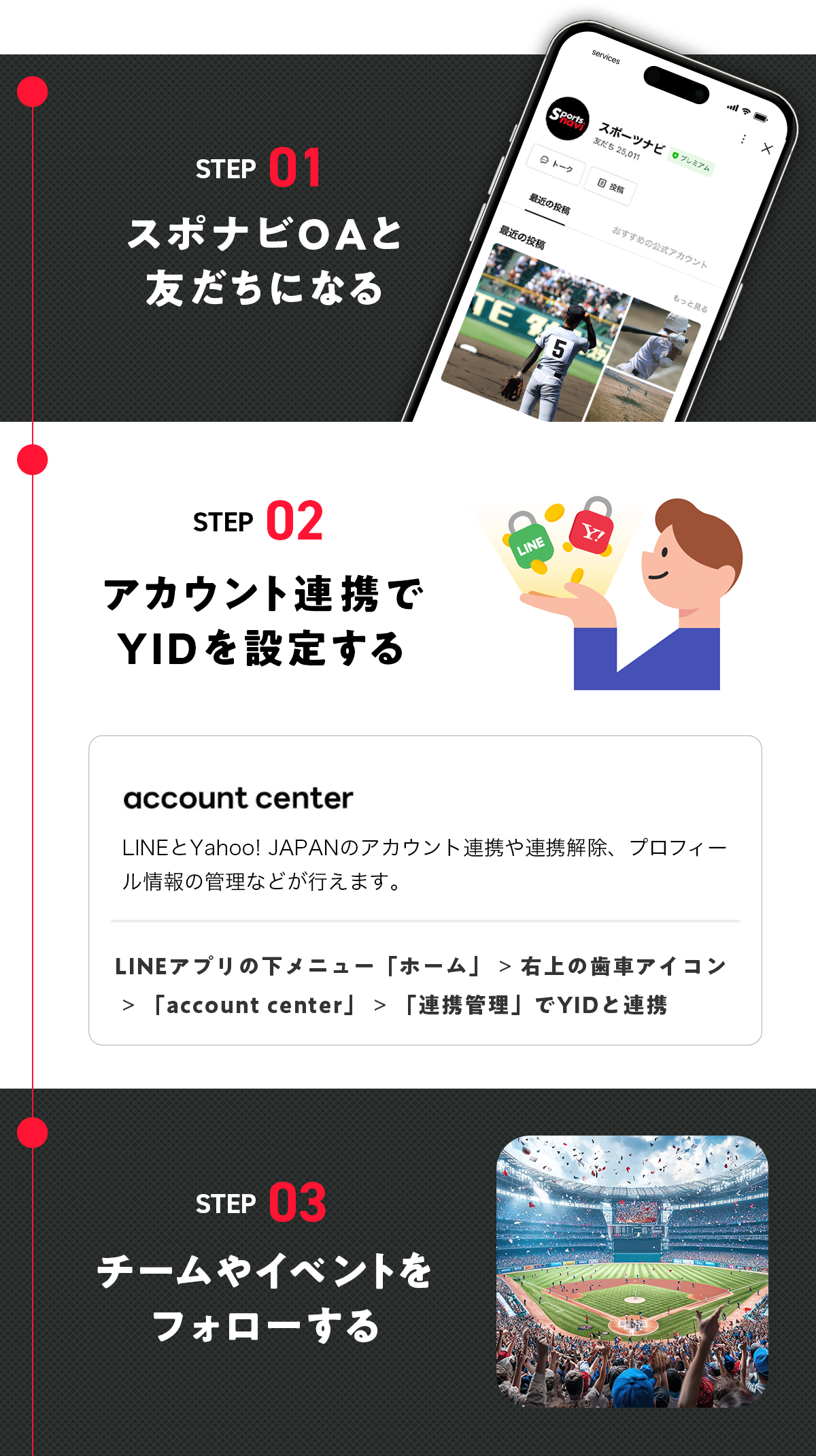 スポナビOS設定方法