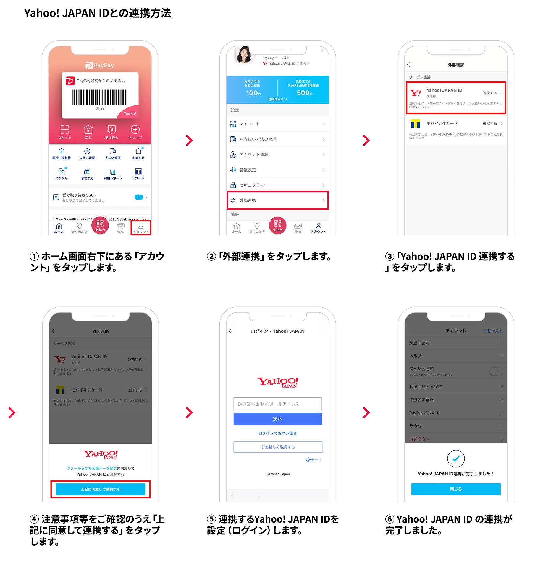 Yahoo!JAPAN IDとの連携方法