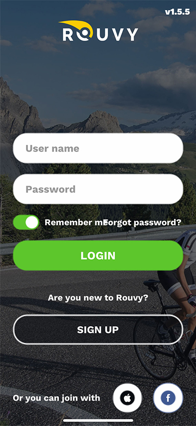 ROUVY画面（iOS版）