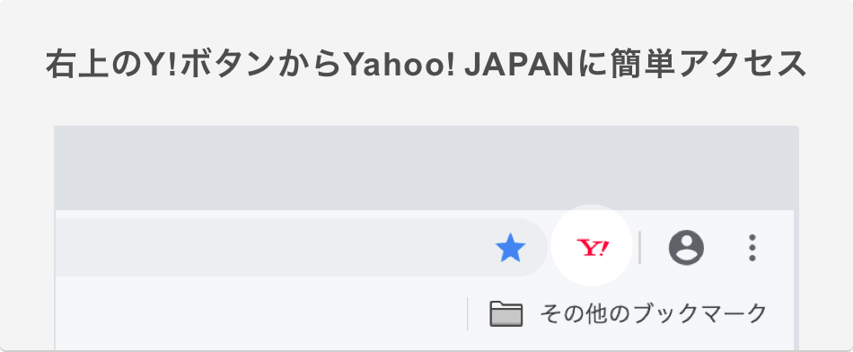 ページ右上のY!ボタンからYahoo! JAPANに簡単アクセス