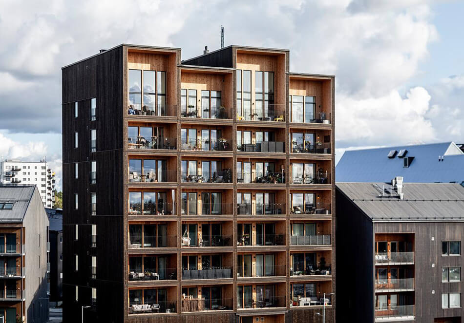 スウェーデンの木造9階建てマンション、550トンのCO2排出削減に貢献(外部サイト)
