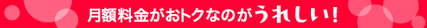 月額料金がおトクなのがうれしい！