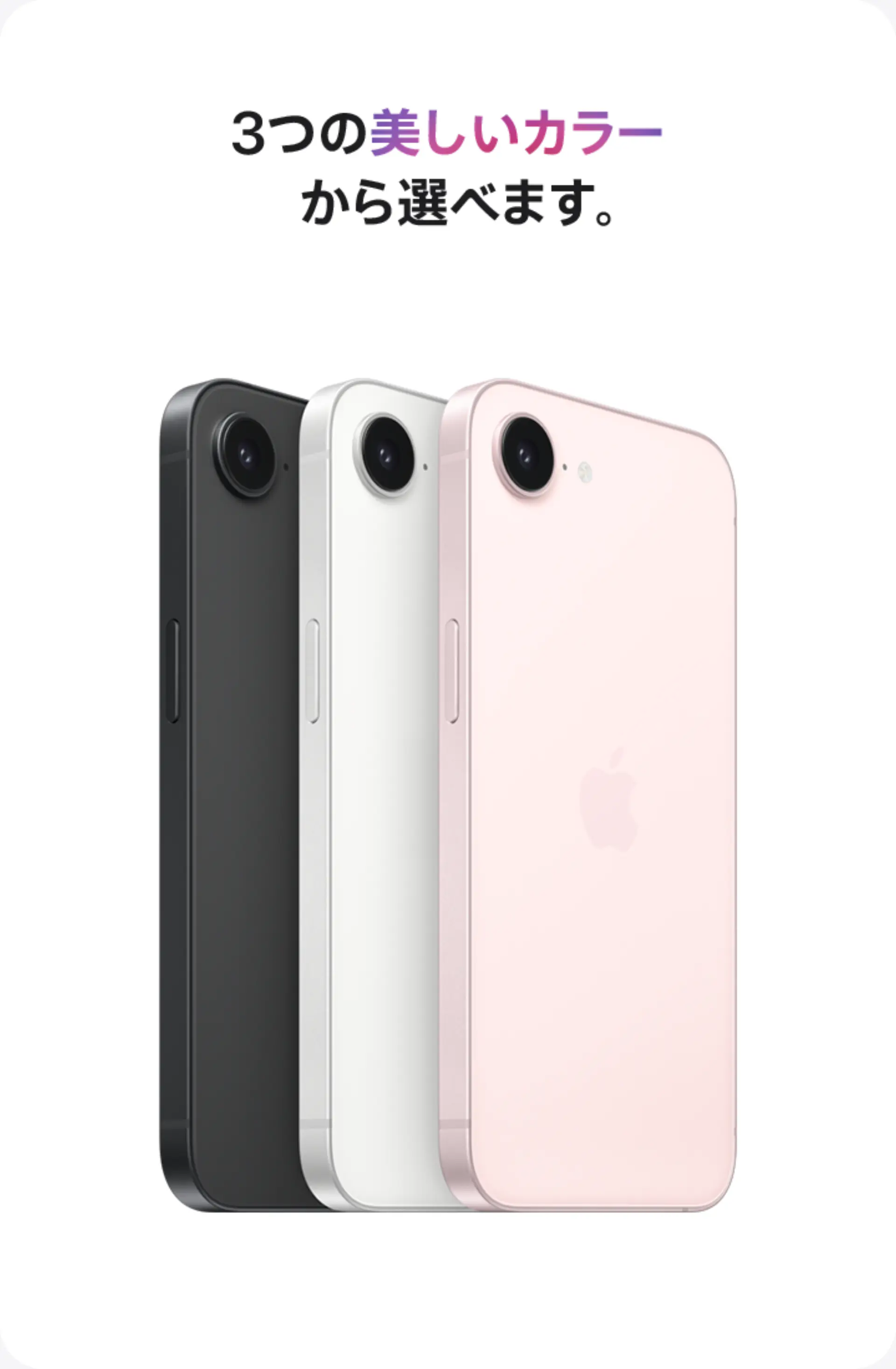 3つの美しいカラーから選べます。