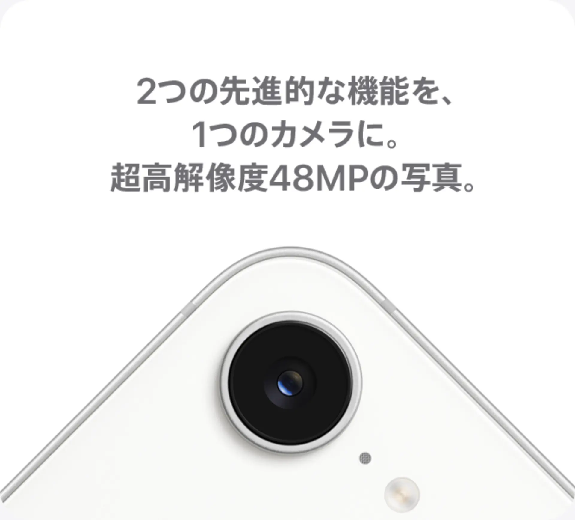 2つの先進的な機能を、1つのカメラに。超高解像度48MPの写真。