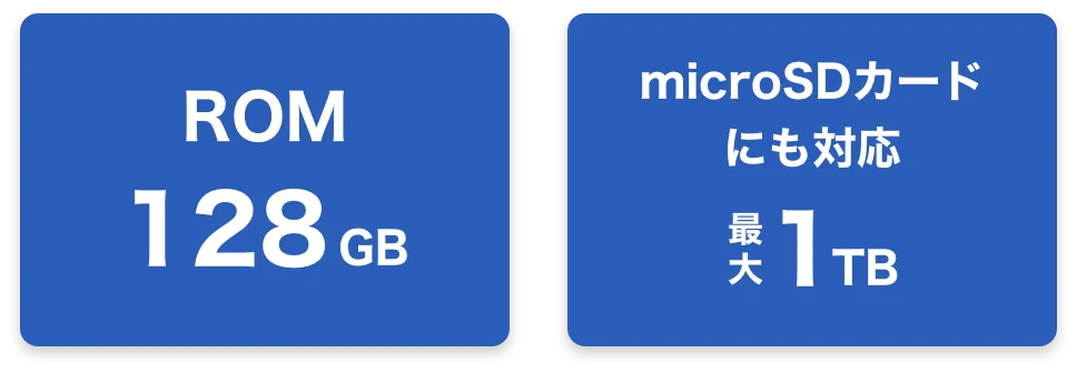 ROM128GB microSDカードにも対応 最大1TB