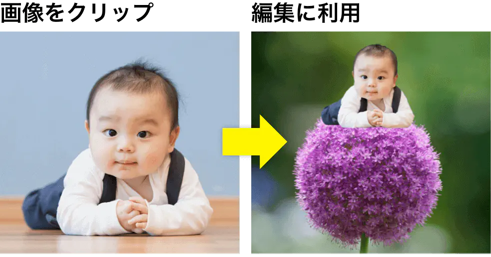 画像をクリップ→編集に利用