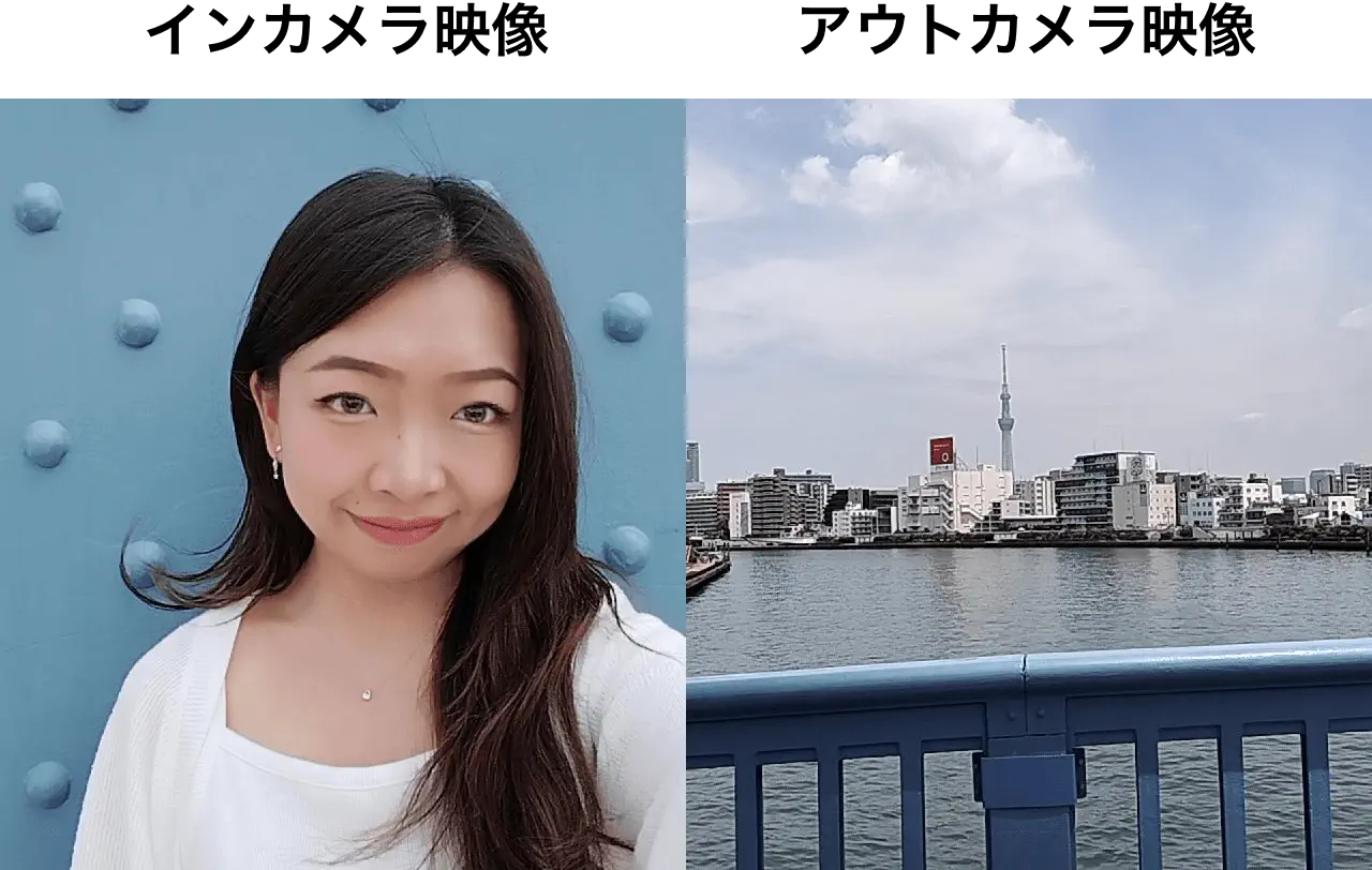 インカメラ映像 アウトカメラ映像