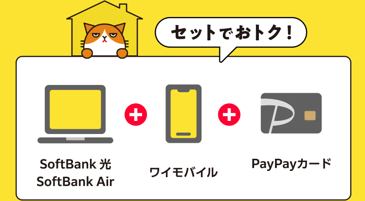 セットでおトク！ SoftBank 光 SoftBank Air+ワイモバイル+PayPayカード